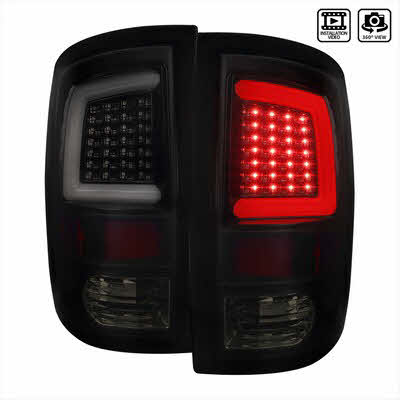 RECON DODGE RAM SMOKED LED TAIL LIGHTS 02-06 PART# 264171BK